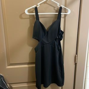 Fitted black mini dress